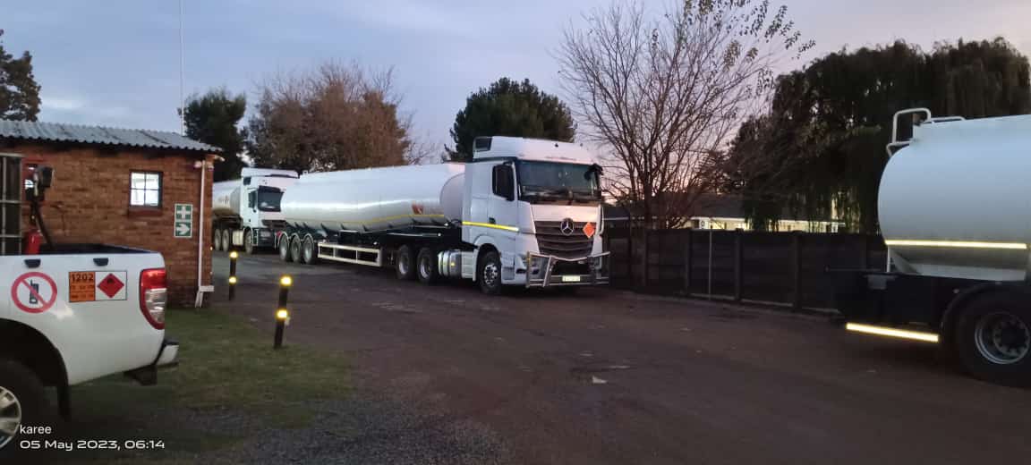 Petroleum tanker truck on the road